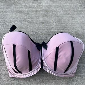 PARFAIT Bra Wild Pink Black Stripes 36K Charlotte Bras by Affinity EUC